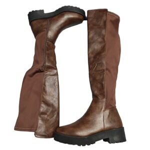 Dirty Laundry Maybellene Over-The-Knee Boots Women 8.5M Brown Round Toe Side Zip